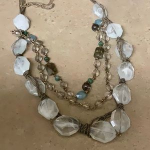 Wonderful piece!  Blue stones with beads.  Silver chain w/ gold accents.